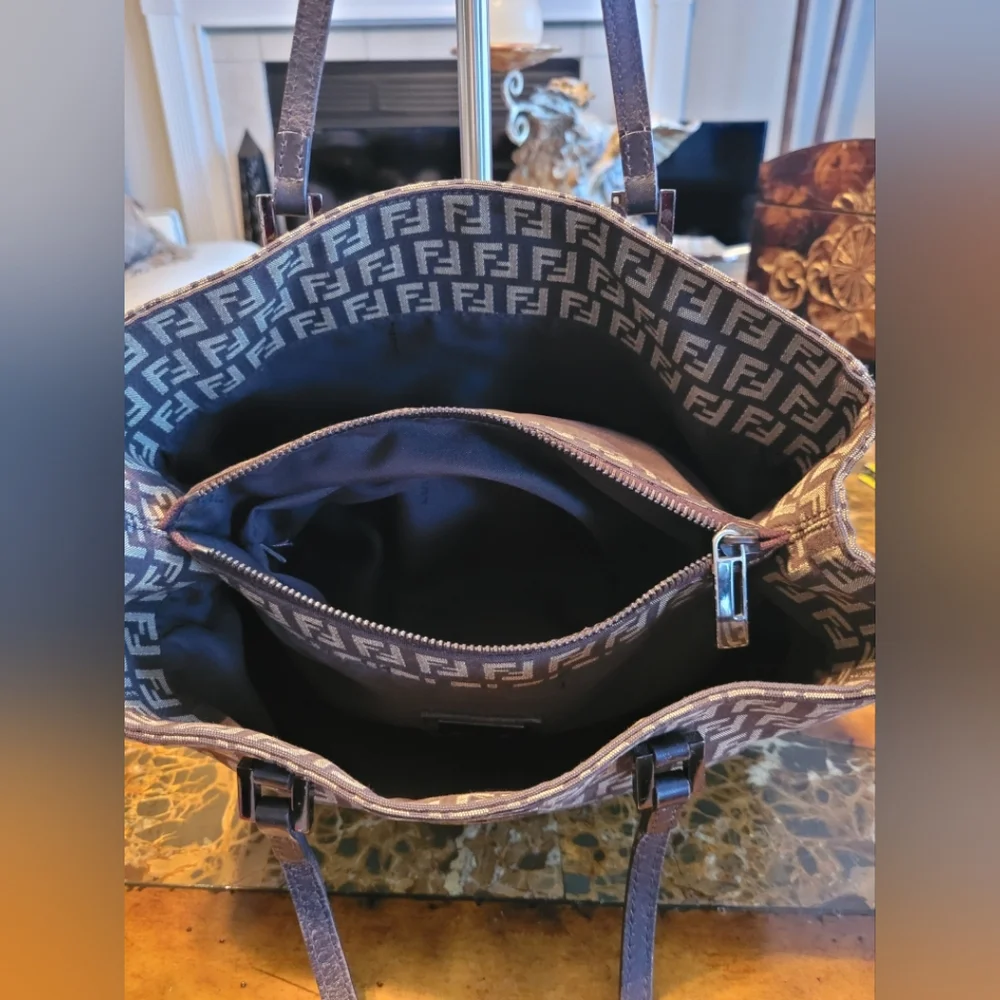 Fendi Brown Monogram Tote Bag w/COA - Picture 6 of 9